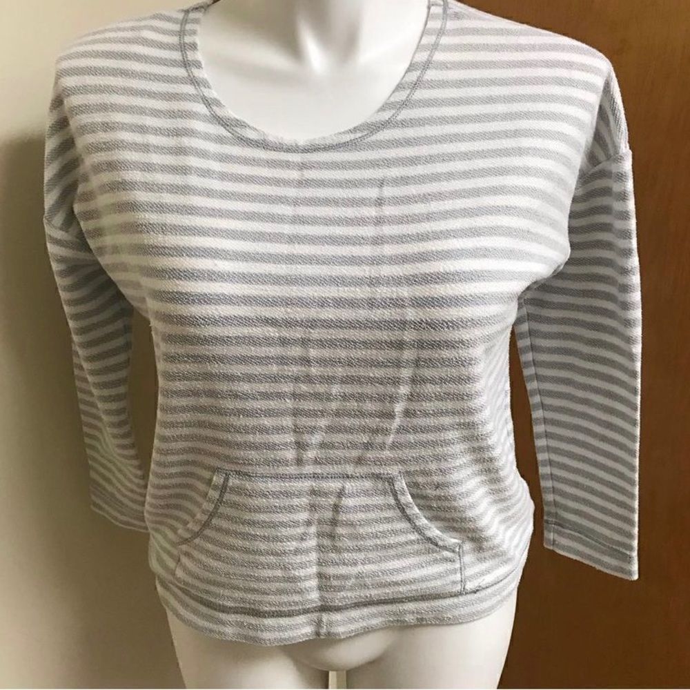 🔮 AERIE | Striped Terry Cloth Crew Neck Sweatshirt Size Small